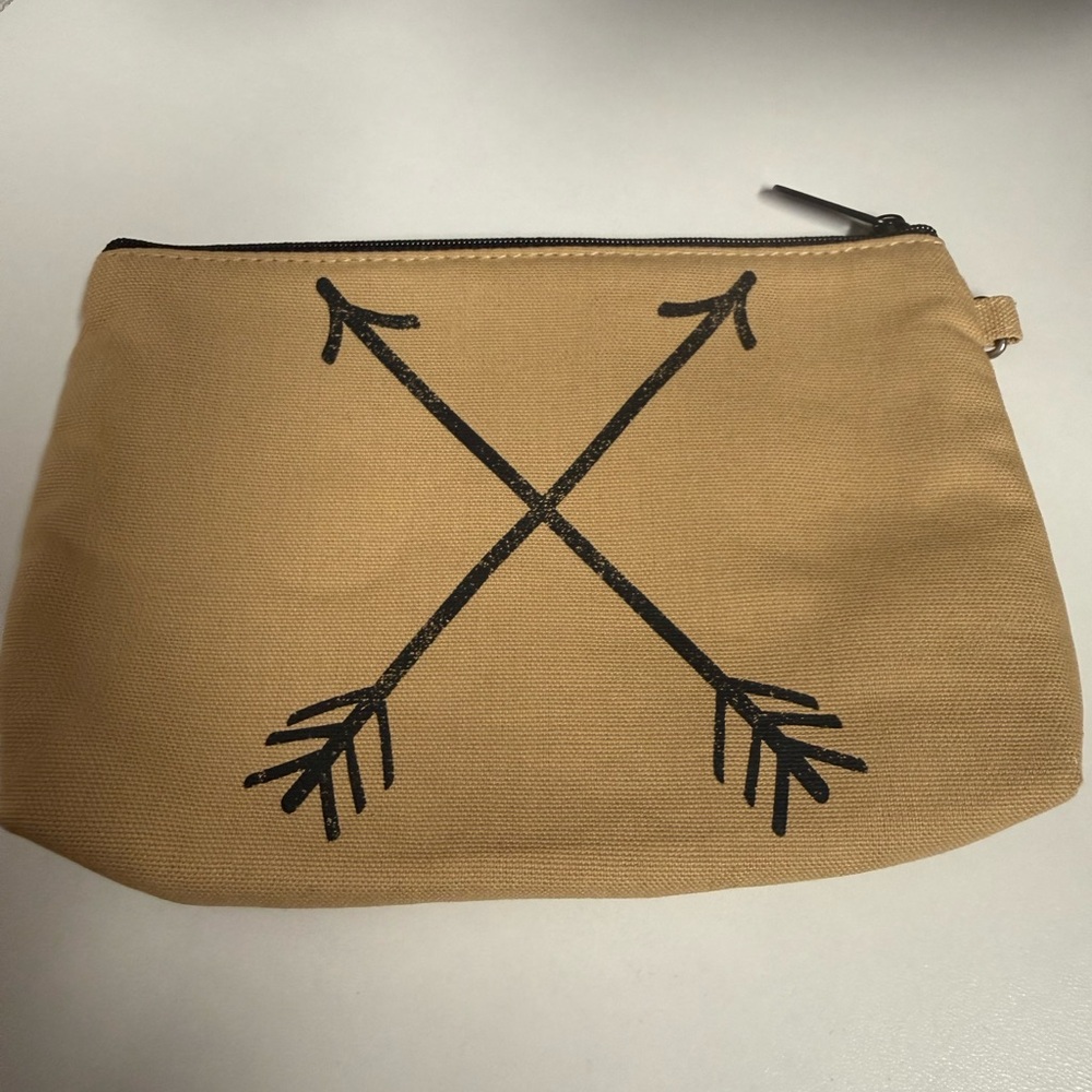 Tan Pouch with Black Arrow Design